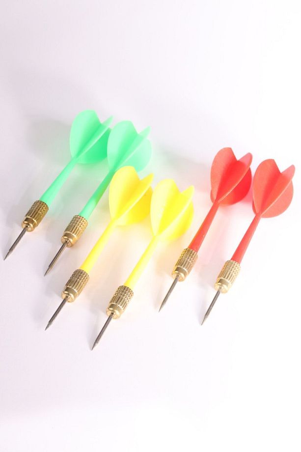 Dart Oku (6’lı Set) - Çelik Uç + Pirinç Başlık - Renkli Dart Oku Seti - 2