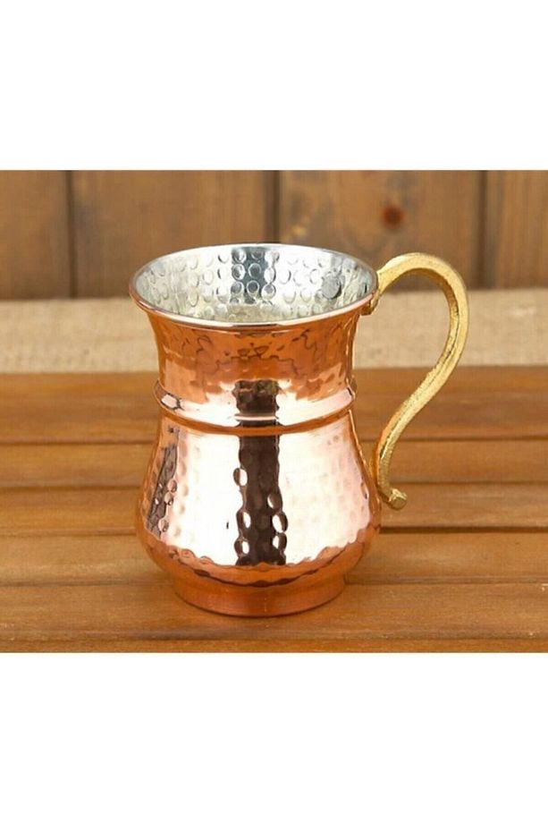 6'lı El Dövmesi Nostaljik Bakır Ayran Bardağı 6'lı El Dövmesi Bakır Bardak Seti - 2