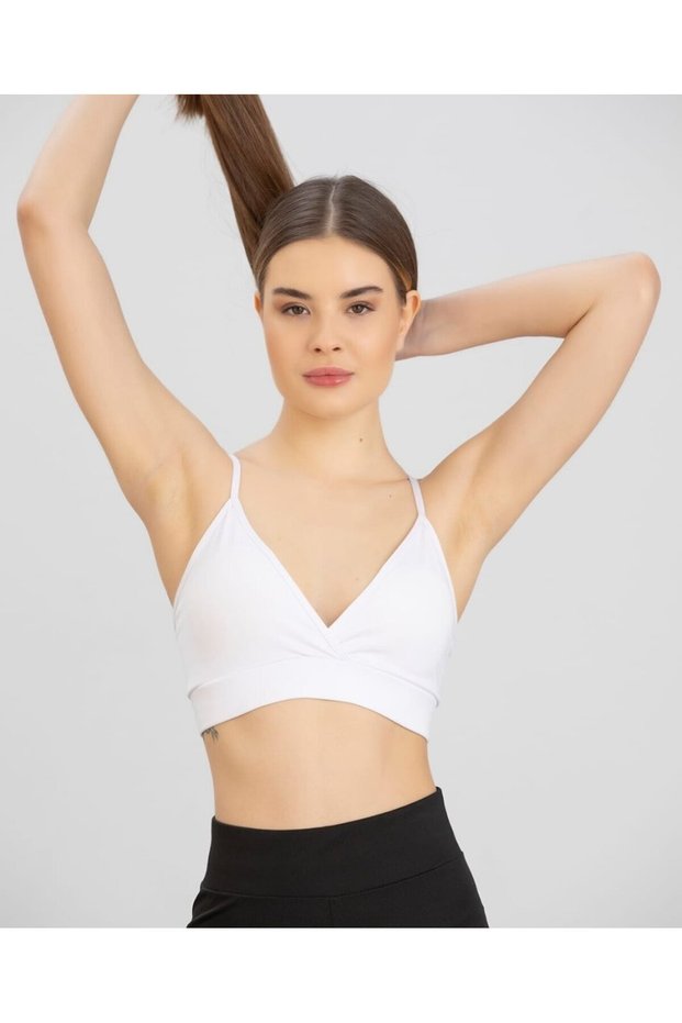 Aurafit Cross Back Deep Decolletage Sports Bra/Bustier with Strap-9026