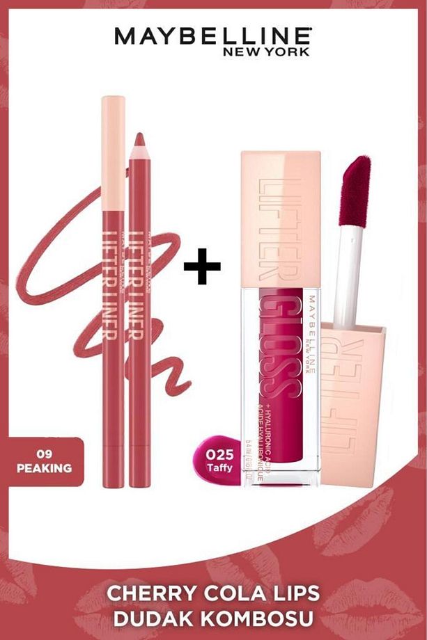 Cherry Cola Lips Lifter Liner 09 Peaking Dudak Kalemi + Lifter Gloss 025 Taffy Dudak Parlatıcısı - 1