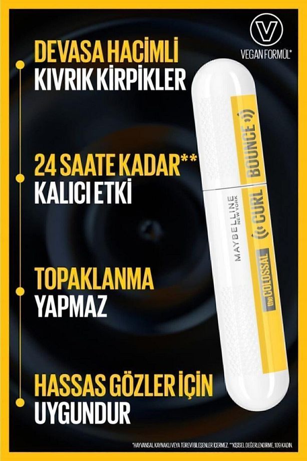 Colossal Curl Bounce Maskara & Instant Anti Age Eraser Kapatıcı 01 Light 2'li Göz Makyajı Seti - 4