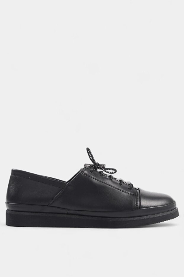 Black Genuine Leather Casual Women's Casual Shoes