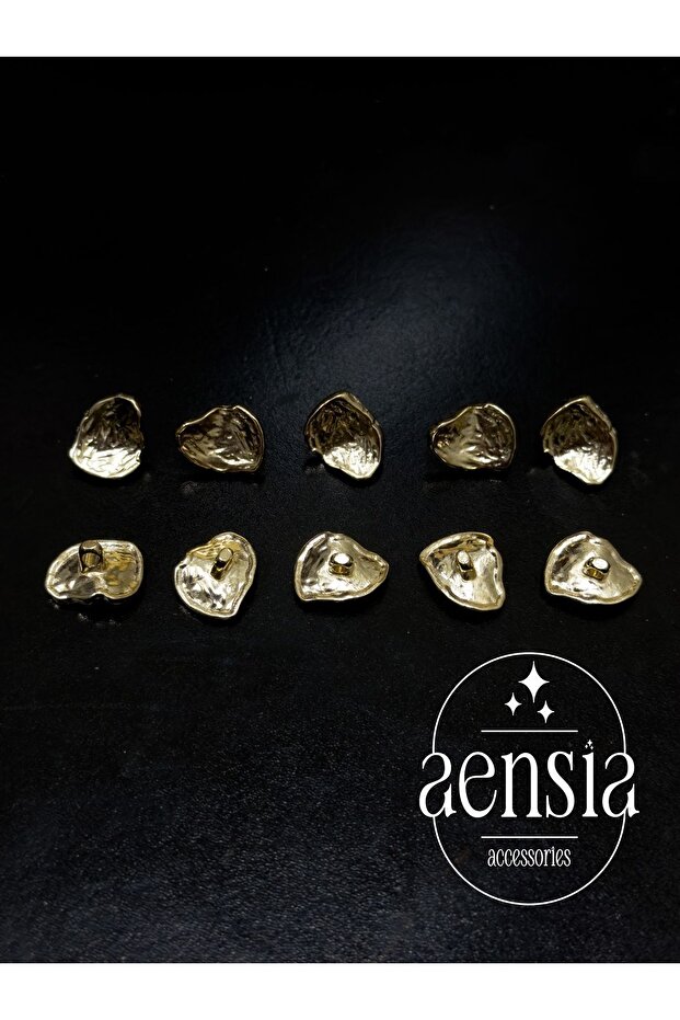 نموذج قذيفة منحنية غير متماثلة ذهبية خفيفة معطف معدني زر سترة زر 1.52 سم - حزمة من 10 - 2