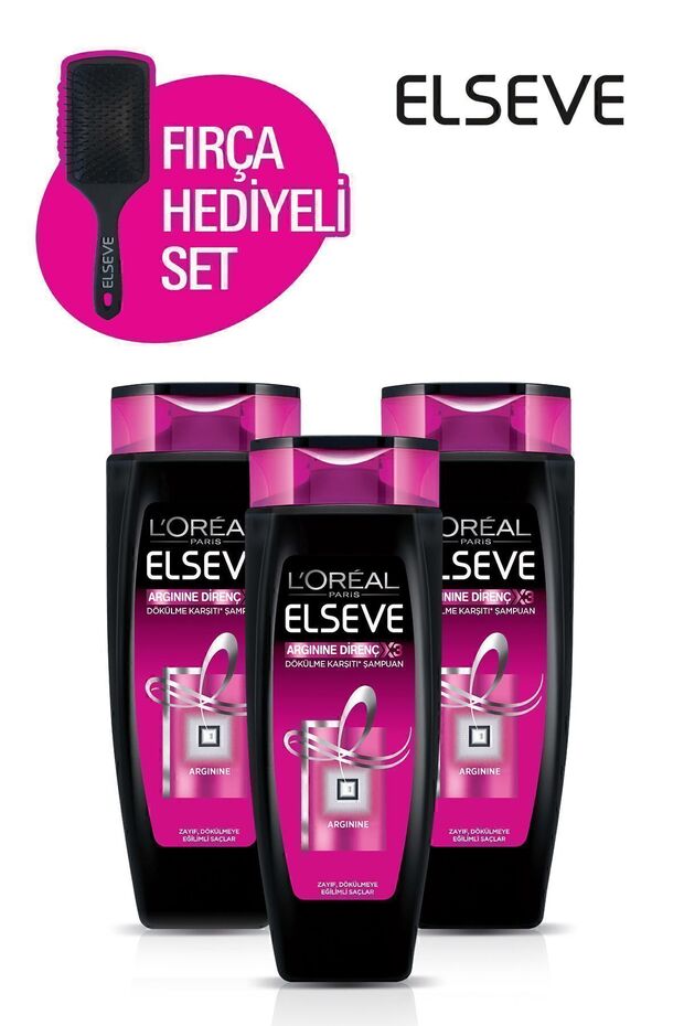 Arginine Direnç X3 Dökülme Karşıtı Şampuan 520 ml Fırça Hediyeli 3'lü Set 36005238207714 - 1
