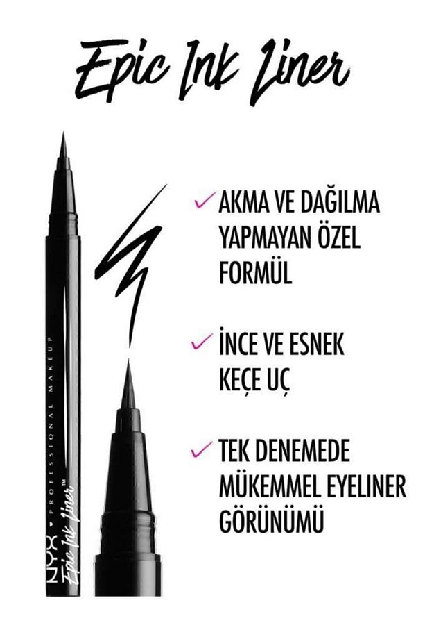 Vegan Formül Ikili Set - Nyx Epic Ink Siyah Eyeliner & Garnier Micellar Makyaj Temizleme Suyu 400 Ml - 5
