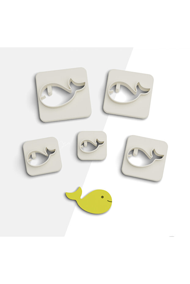 Whale Polymer Clay Cut - Earring and Cookie Molds, 5 Sizes, Ceramic Pattern, No:455