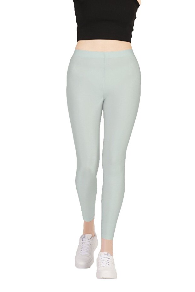 Women's Shiny Ankle Length Medium High Waist Disco Slim Fit Colorful Sports Tights - 4892