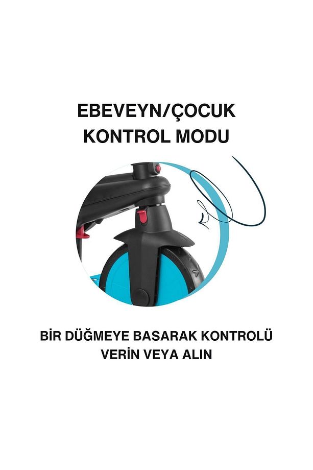 STR3 Plus 5’i 1 Arada Modüler Katlanabilir Bebek Arabası ve Üç Tekerlekli Bebek Bisikleti - Blue - 7