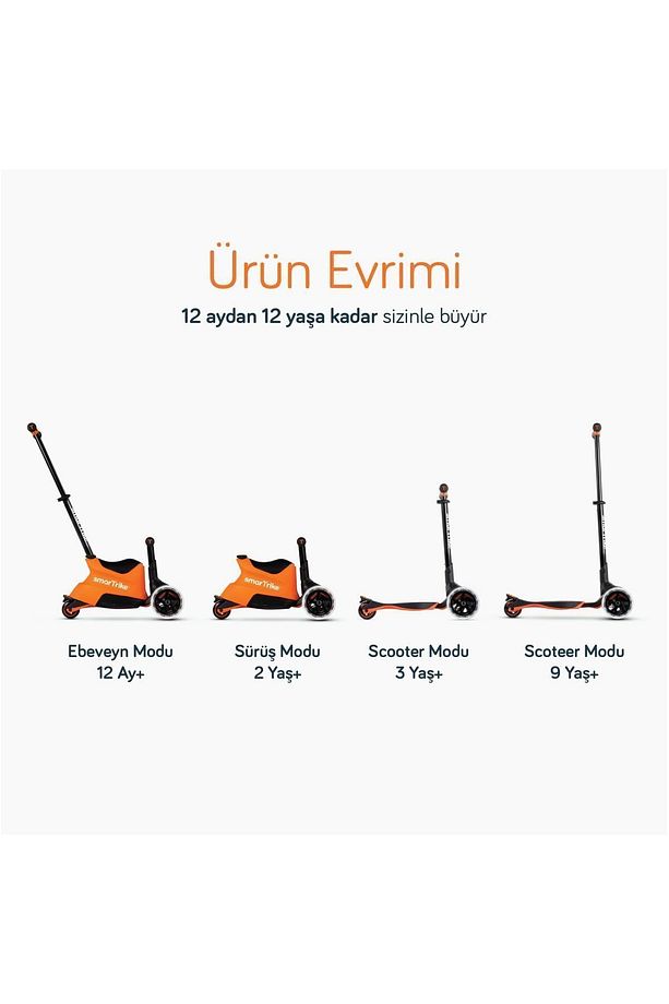 Xtend Büyüyebilen Ride On Scooter (1 - 12 Yaş) - Orange - 8