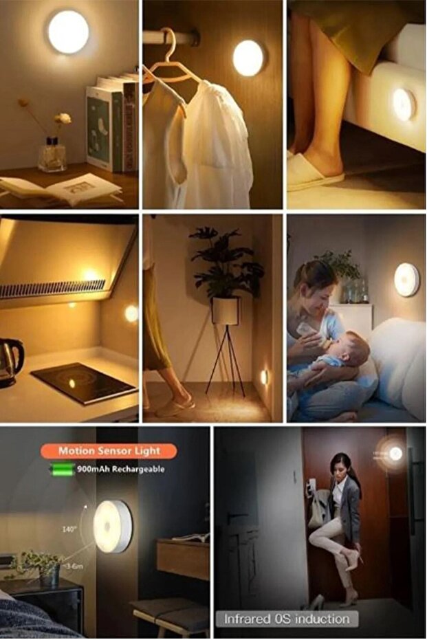 Usb Şarjlı Hareket Sensörlü Kablosuz Spot Led Lamba - 1
