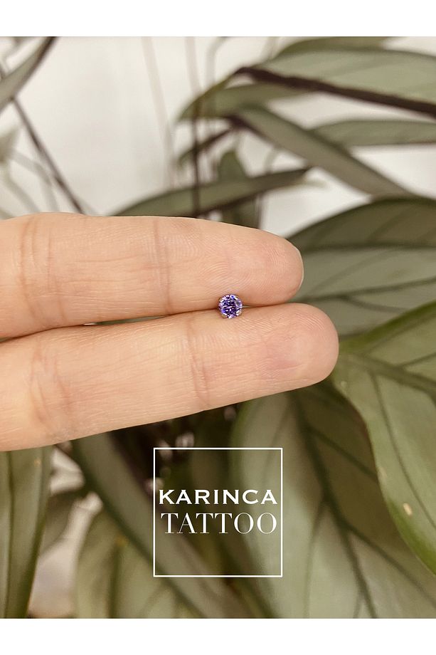 Renkli Taşlı Piercing Kıkırdak Forward Helix Conch Flat Kulak Memesi Burun Labret Tragus Piercing - 8