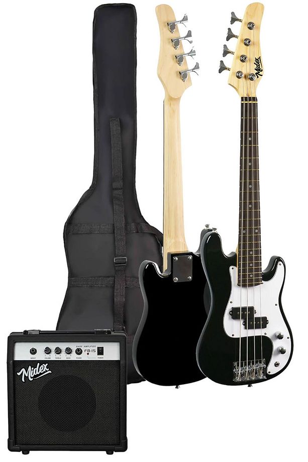 CBG-380BK 38 İNÇ 7/8 Ebat 10-14 Yaş Arası Genç ve Çocuk İçin Amfili Bas Gitar Seti - 3