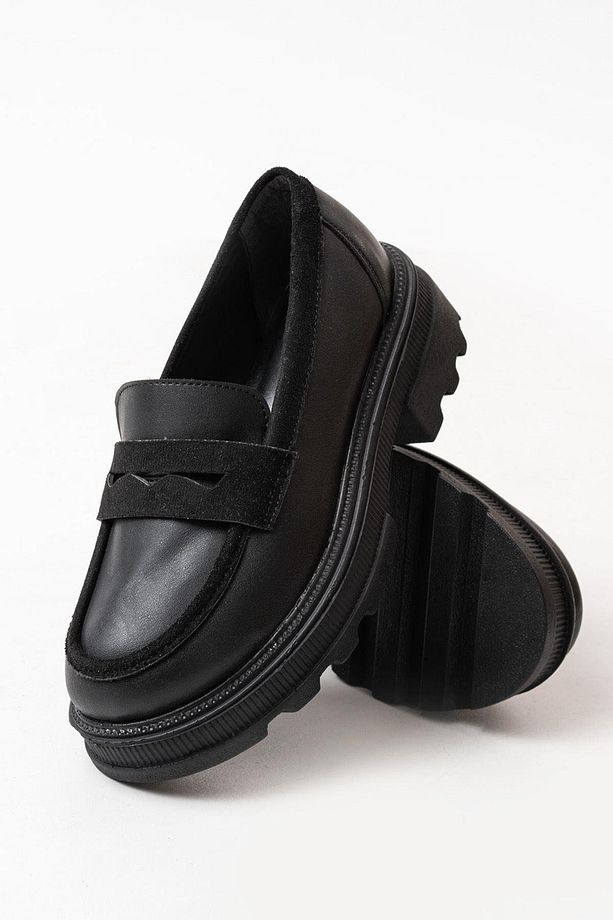 746-759 Siyah Günlük Yüksek Tabanlı Loafer Ayakkabı - 3