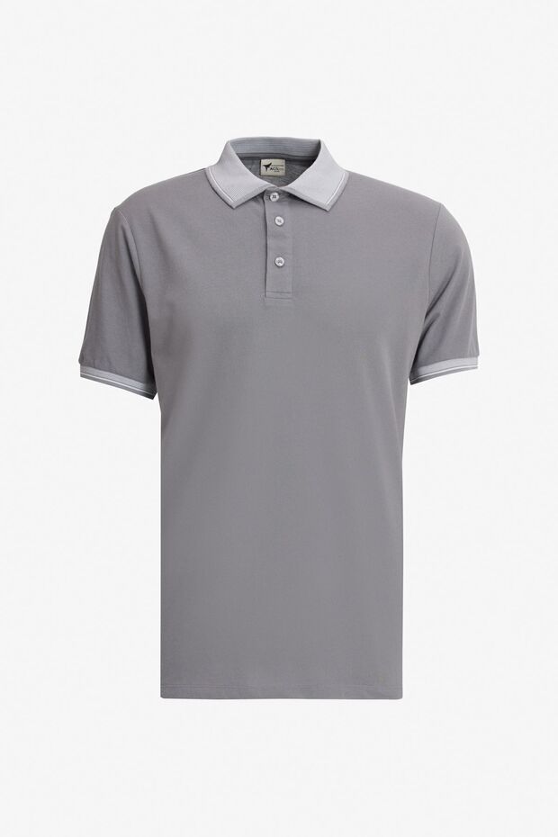 Erkek 3'lü Çekmeyen Pamuklu Slim Fit Kıvrılmaz Polo Yaka Basic Tişört - 7