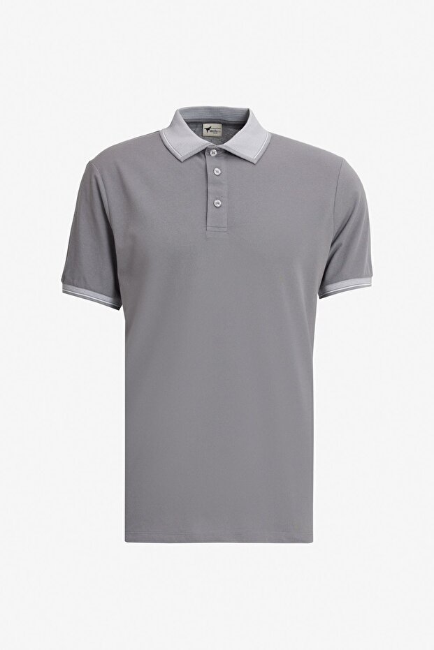 Erkek Siyah-açık Siyah-gri 3'lü Çekmeyen Pamuklu Slim Fit Dar Kesim Kıvrılmaz Polo Yaka Tişört - 6
