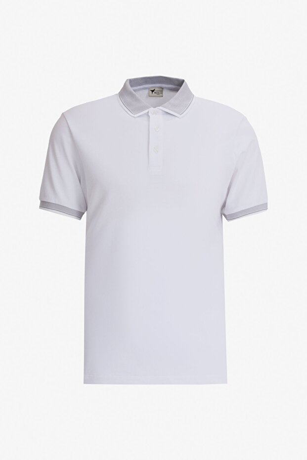 Erkek 3'lü Çekmeyen Pamuklu Slim Fit Kıvrılmaz Polo Yaka Basic Tişört - 6