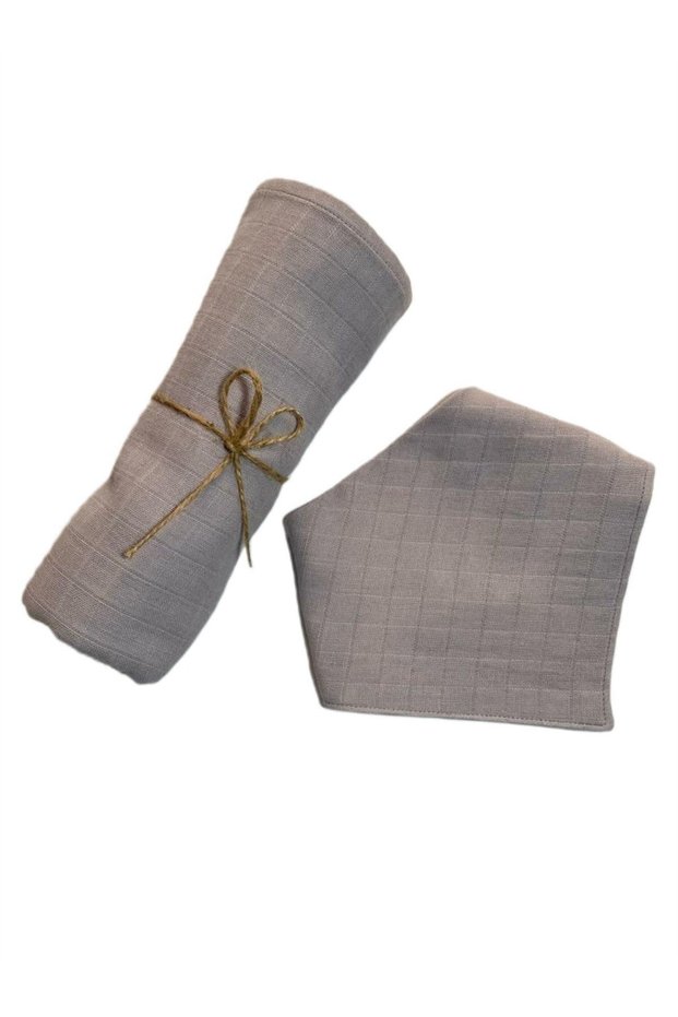 100•95 Gray Organic Muslin Girl and Boy Swaddle Blanket Breastfeeding Cover Bath Water Absorbent Stroller Cover