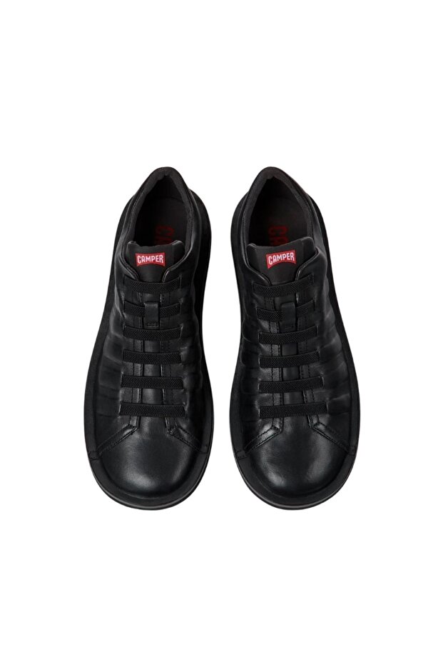 Erkek Marka Logolu Hafif Esnek Deri Üst Kısımlı Geri Dönüştürülmüş Elastik Bağcıklı Günlük Kullanıma - 4