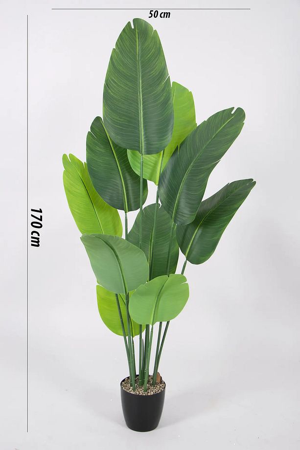 Yapay Ağaç Starliçe Gerçek Dokunuş 10 Dev Yaprak Yeşil 160-170 Cm - 4