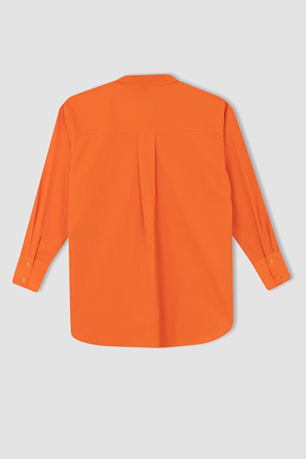 Nyugodt szabású poplin ing tunika - hosszú ujjú, 100% pamut Y7872az22hs - 8