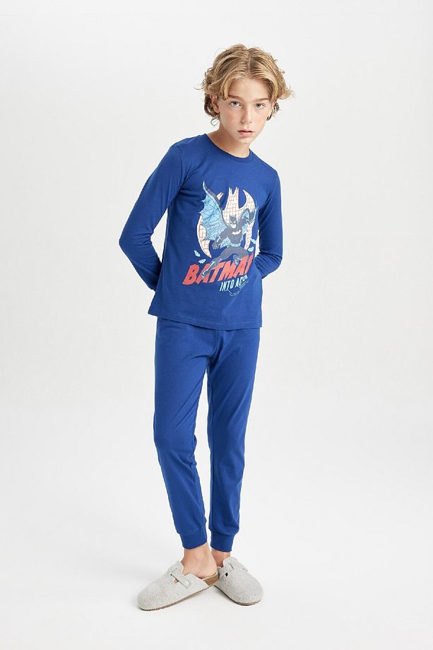 Erkek Çocuk Pijama Takımı Batman Uzun Kollu Üst Uzun Alt D5093a824wn - 2