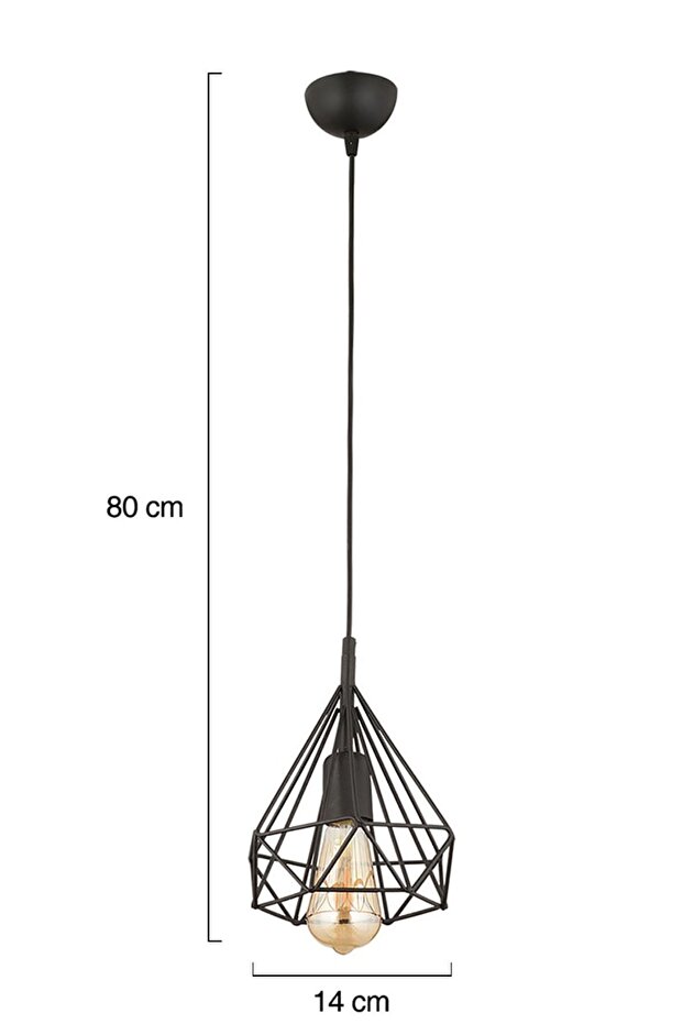 Bien Tekli Siyah Modern Sarkıt Mutfak Salon Sarkıt Avize - 4