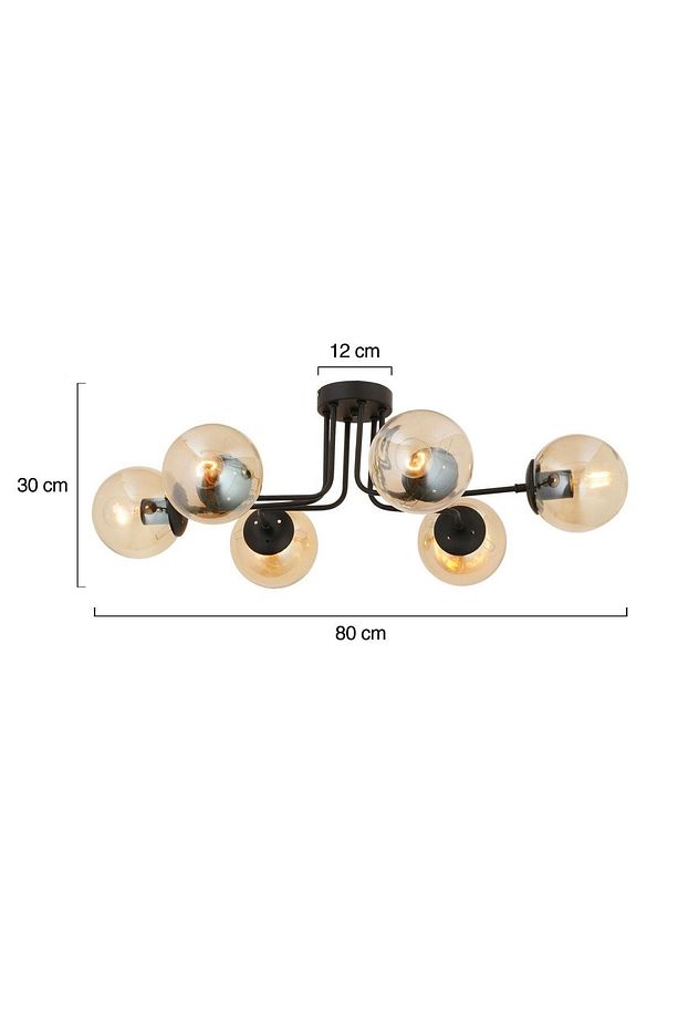 Tanyer 6Lı Siyah Modern Sarkıt Yatak odası Retro Salon Avize - 5