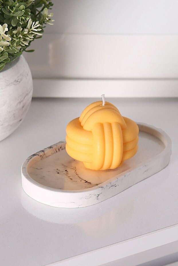 Marble Patterned Decorative Candle Jewelry and Flowerpot Stand Presentation Holder