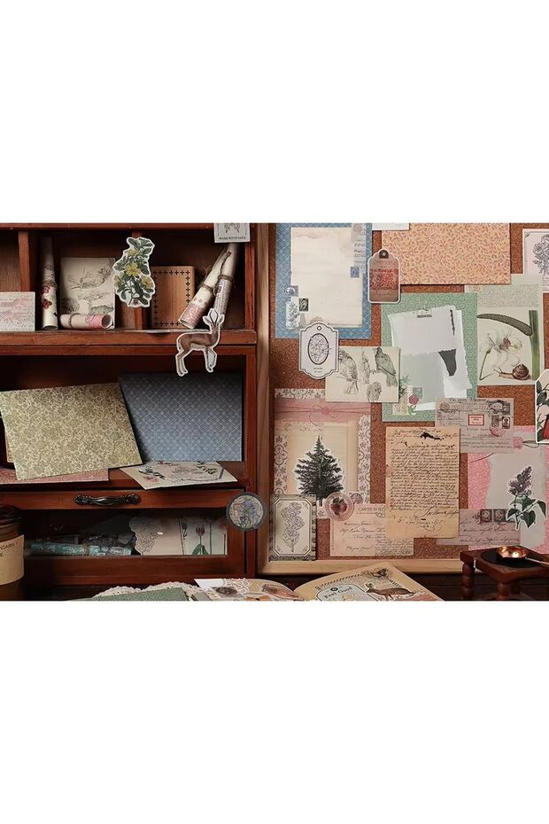 Scrapbook 34 Parça Vintage Sticker Ve Dekoratif Kağıt Seti / Journal/notepad / Scrapbooking /2 - 4