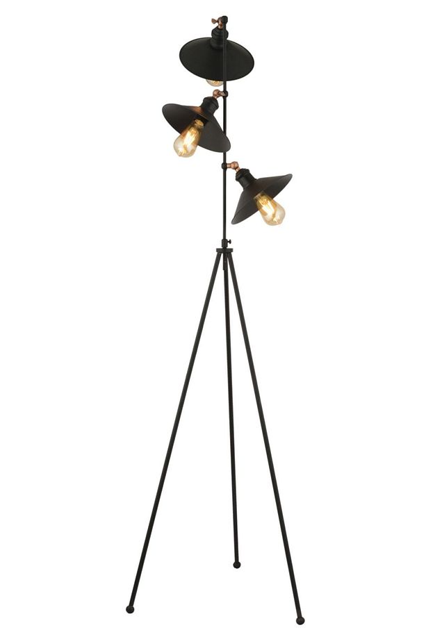 Violet 3Lü Siyah Modern Tasarım Retro 3 Ayaklı Abajur Lamba Metal Lambader - 3