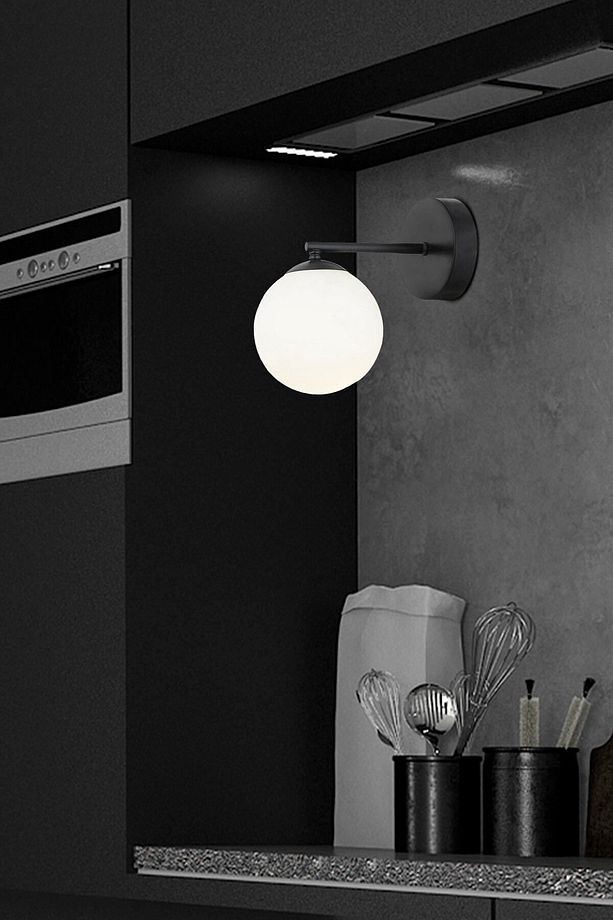 Elvin Siyah Duvar Lambası Yatak Odası-Yatak Başı-Banyo İçin Modern Retro Aplik - 1