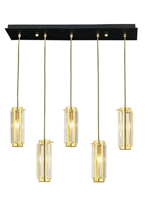 NATALİ 5Lİ SIRALI GOLD SARKIT SALON- YEMEK MASASI  AVİZE - 1