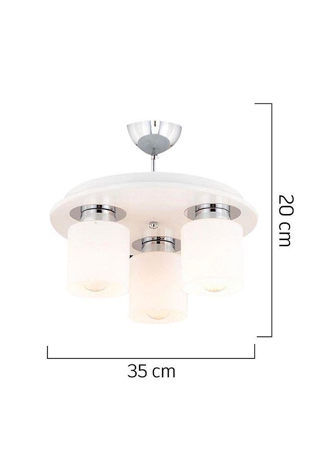 Atlas 3 Lü Yuvarlak Beyaz Modern Genç Odası Mutfak- Banyo Mutfak Salon Spot Avize - 3