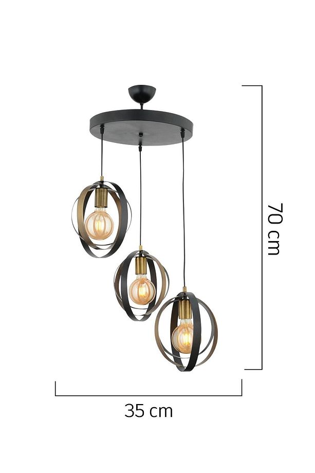 Avanos 3lü Spor Modern Ofis Avizeleri Retro Sarkıt Mutfak Salon Sarkıt Avize - 3