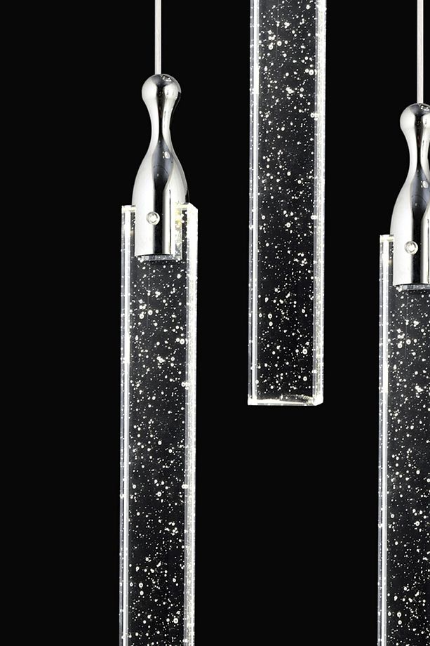Klaus 3'lü Yuvarlak 3 Renkli 48 Watt Krom Kristal Ledli Modern Oturma Odası Salon Sarkıt Avize - 5