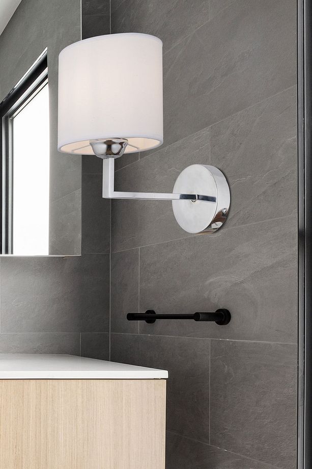 Zadie Tekli Beyaz Şapkalı Krom Duvar Lambası Yatak Odası-yatak Başı-banyo Için Modern Aplik - 1