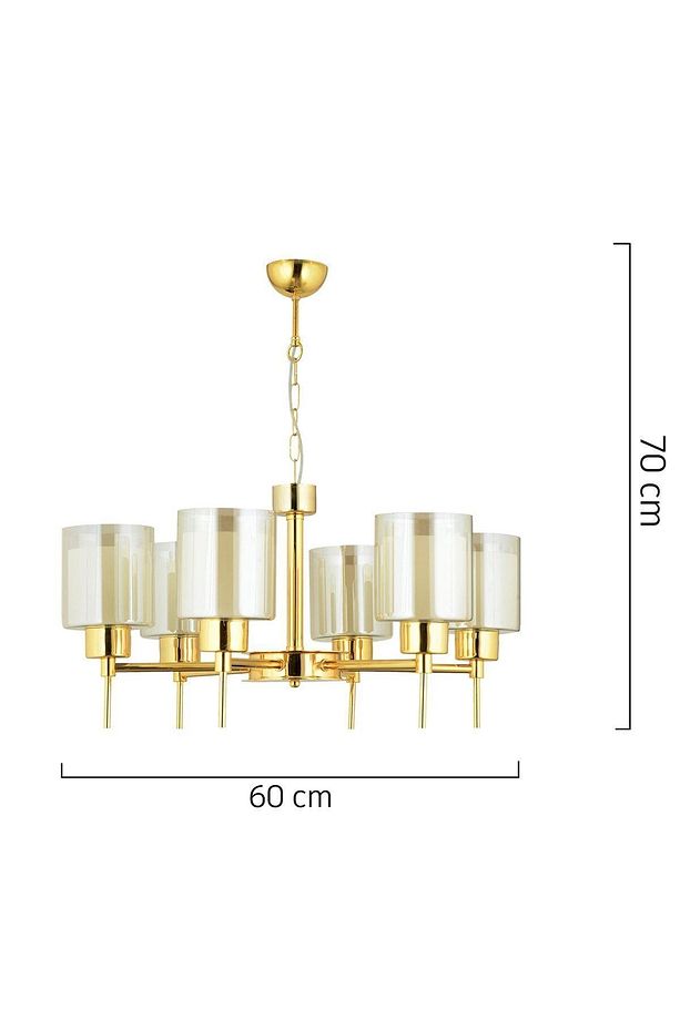 Cemre 6 Lı Gold Modern Tasarım Yatak Odası Salon Avize-Aplik Seti 3 Parça Avize-Aplik Seti Seti - 2