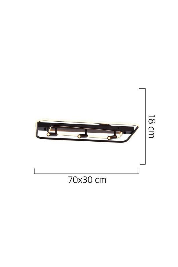 Steve Sıralı Mat Siyah Boyalı 50 Watt 300k Spot Salon Mutfak Genç Odası Yemek Odası Ledli Avize - 5