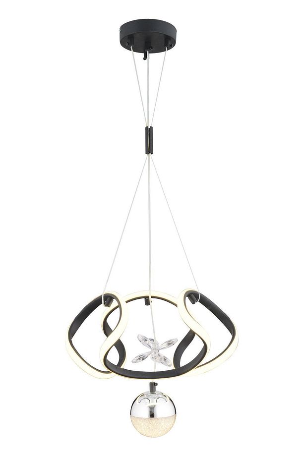 Pelin Tekli Siyah Krom 3 Renkli 40 Watt Ledli Modern Oturma Odası, Koridor, Salon Led Avize - 3