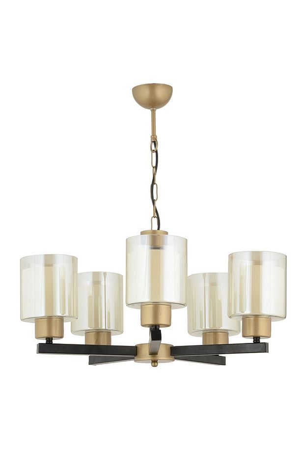 Jade 5 Li Avize Eskitme Siyah Boyalı Çift Camlı Modern Genç Odası Yatak Odası Retro Salon Avize - 3