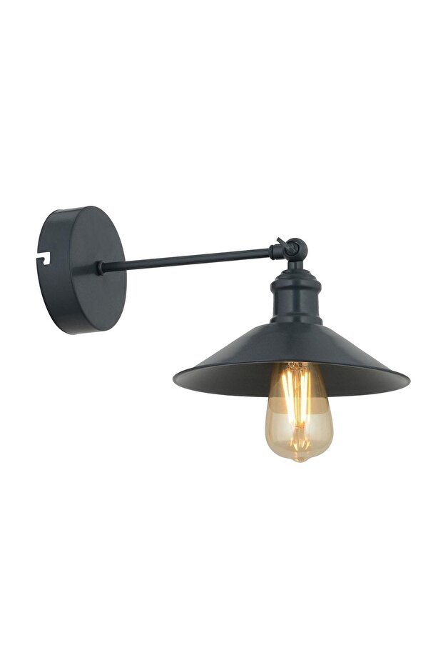 Yekta Siyah Yatak Odası-Yatak başı,Cafe,Restoran için Duvar Lambası Retro Aplik - 3