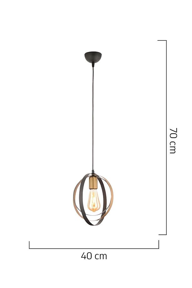 Avanos Tekli Siyah Modern Koridor Mutfak Salon Retro Avize - 3