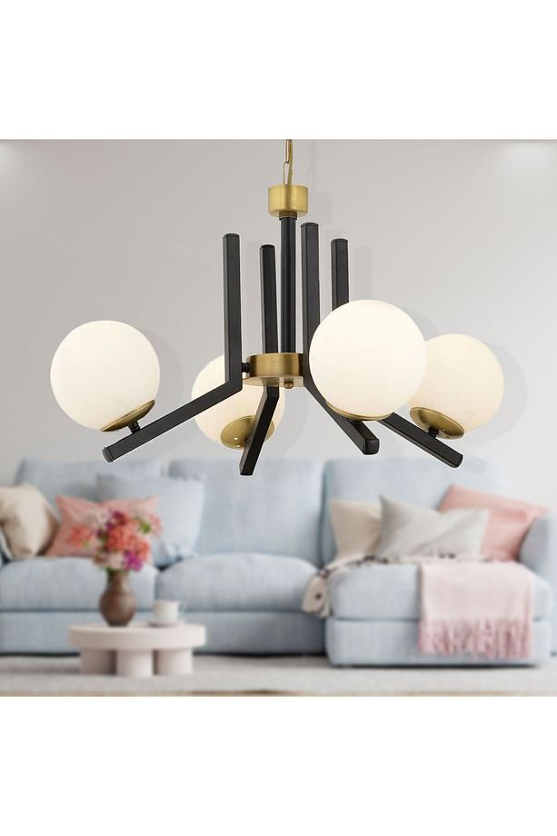 Morgan 4 Lü Eskitme Siyah Modern Yatak Odası Mutfak Oturma Odası Salon Avize - 1