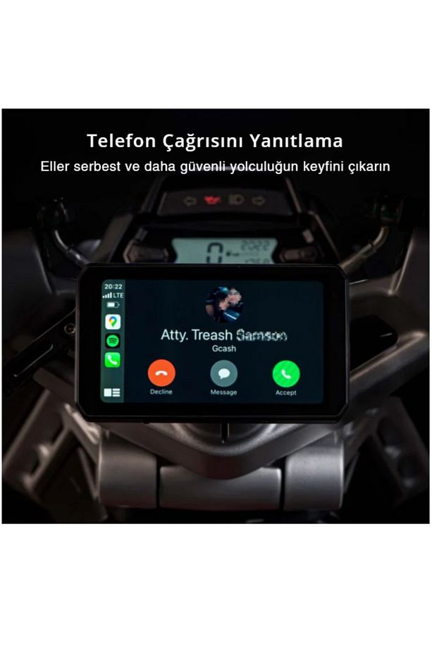 AIO-5 Lite Motosiklet CarPlay Android Auto GPS Navigasyon Sistemi, BSD, STARVIS HDR 5" LCD, 60FPS, - 8