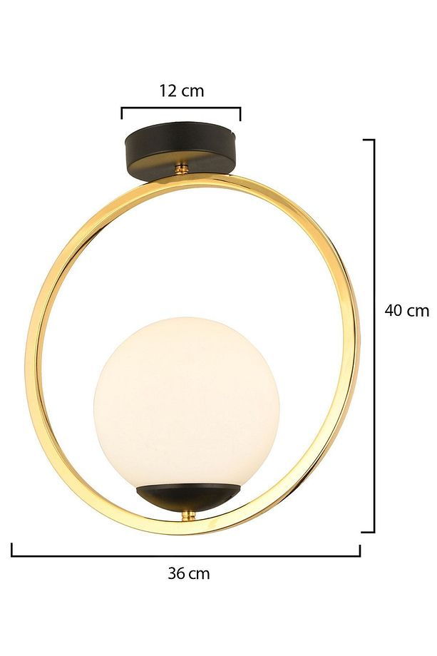 Lifos Tekli Gold Kaplamalı Plafonyer Modern Mutfak Salon Avize - 5