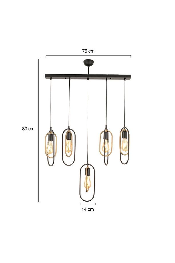 Lotus 5Li Sıralı Eskitme Modern Sarkıt Mutfak Yatak odası Salon Sarkıt Avize - 6