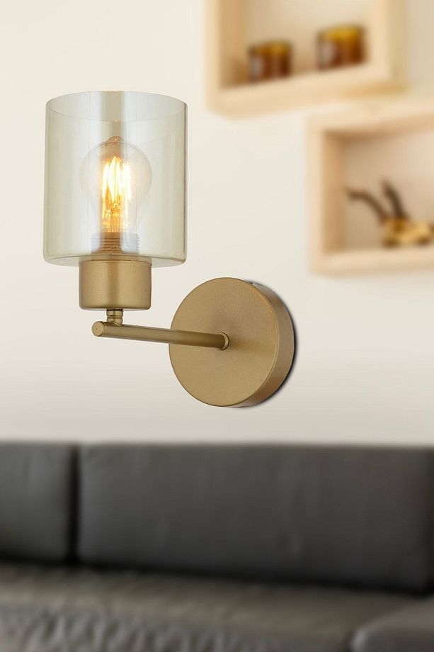 Lima Eskitme Bal Camlı Duvar Lambası Yatak Odası-Yatak Başı-Banyo İçin Modern Aplik - 1