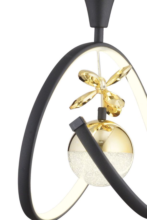 Mengü Tekli Siyah Gold 3 Renkli 30 Watt Ledli Modern Oturma Odası, Koridor, Salon Led Avize - 4