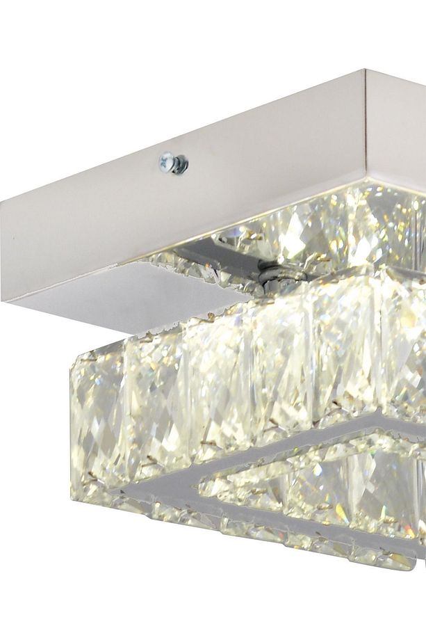 Modina Tek Katlı Krom 3 Renkli 20 Watt Ledli 3 Renkli Kristalli Taşlı Modern Tasarım Led Kristal Sa - 5
