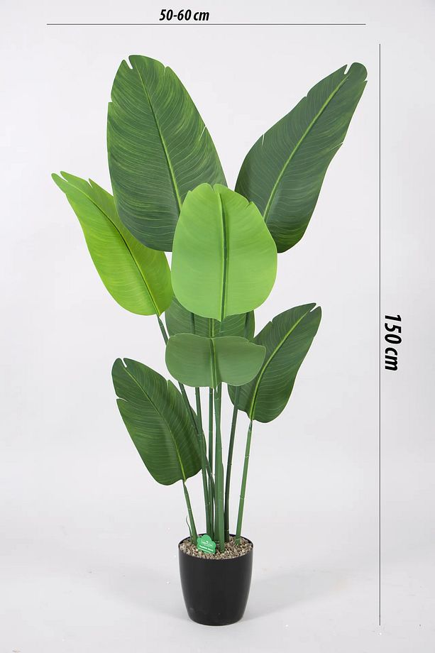 Yapay Ağaç Starliçe Gerçek Dokunuş 8 Dev Yaprak Yeşil 140-150 Cm - 3